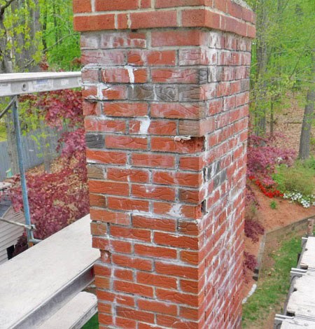 spalling brick chimney repair henrico va