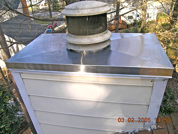 Newly replaced chimney chase covers in bon air va