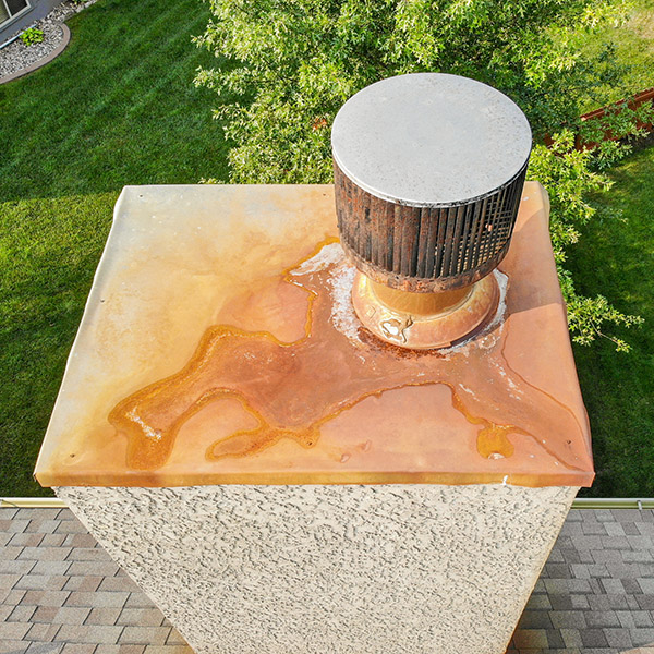 rusting chimney components in Fan district VA