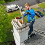 Damaged chimney repair in Richmond, VA.