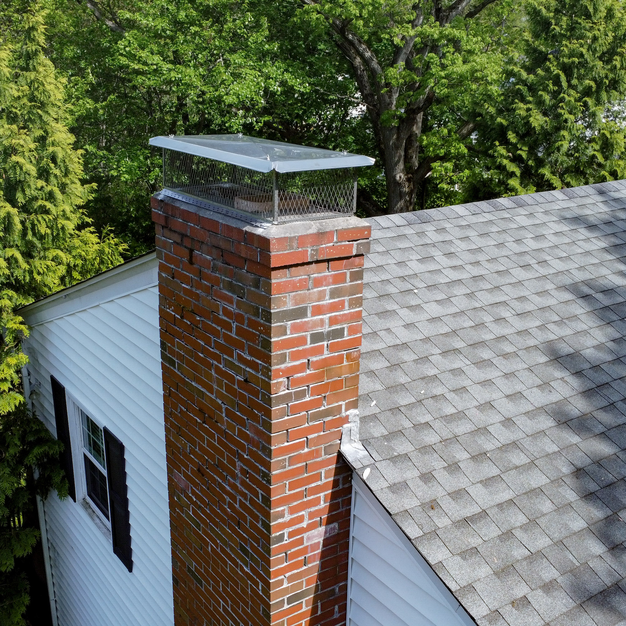 Chimney repaired after chimney fire in Richmond, VA.