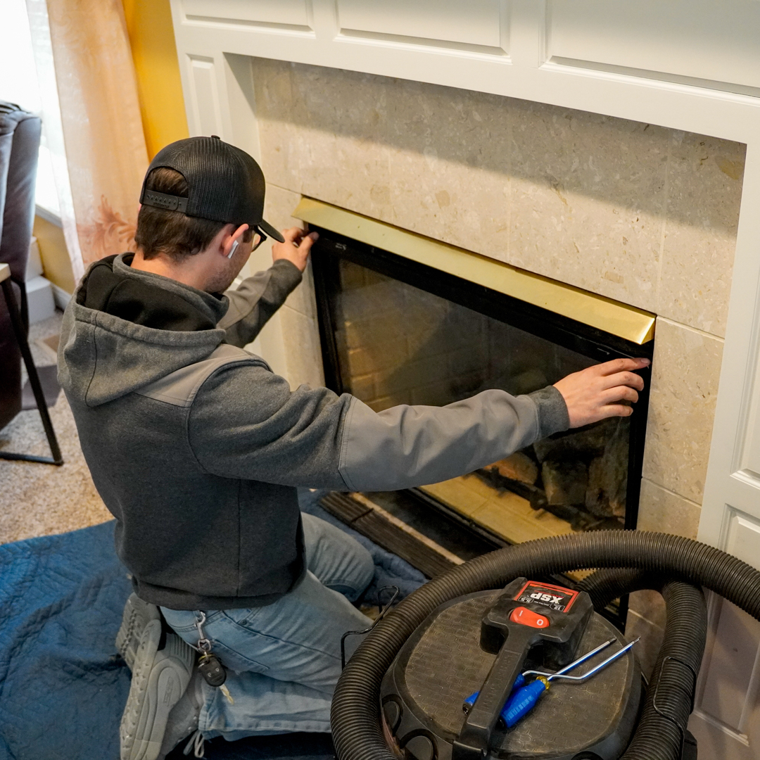 Fireplace insert installation in Richmond, VA. 